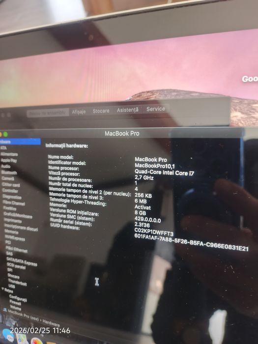 Piese macbook A1398 sau întreg baterie ecran ssd