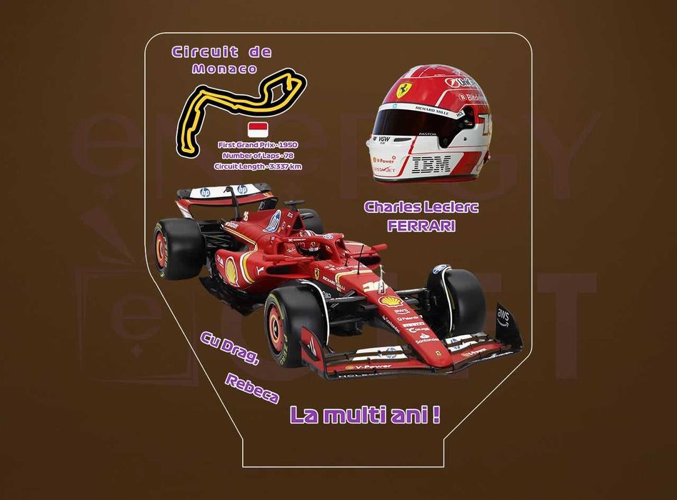 Lampa Led Personalizata – Formula 1 Ferrari – Charles Leclerc
