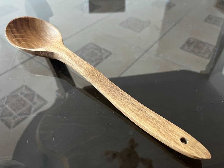 Lingură din stejar masiv 30 cm – Ustensilă premium pentru gătit și servire