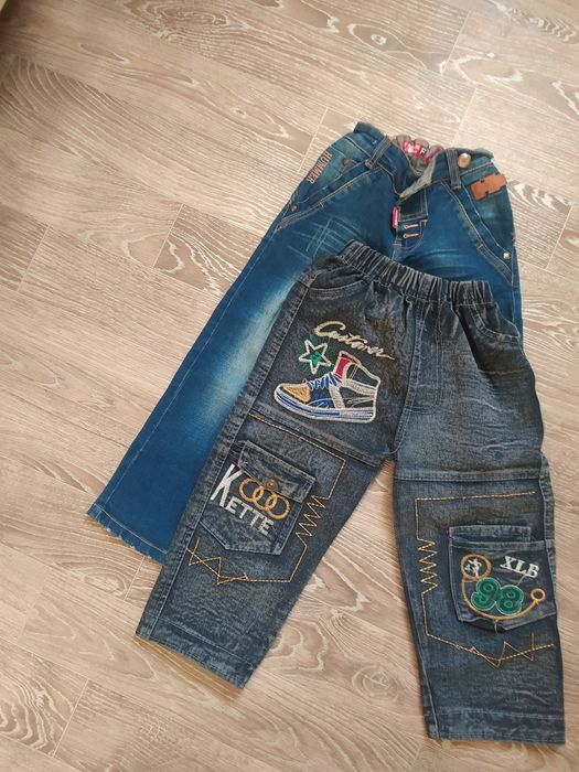 Джинсовая рубашка и джинсы 4-6 лет