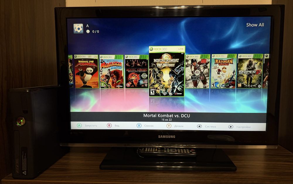 Xbox 360 SLIM + игры прошитый