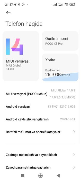 Poco x3 pro sotiladi ideal rodnoy hama joyi