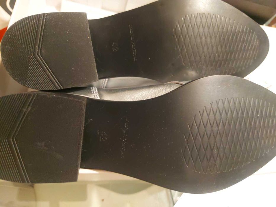 Нови сребристи боти естествена кожа - 42н.