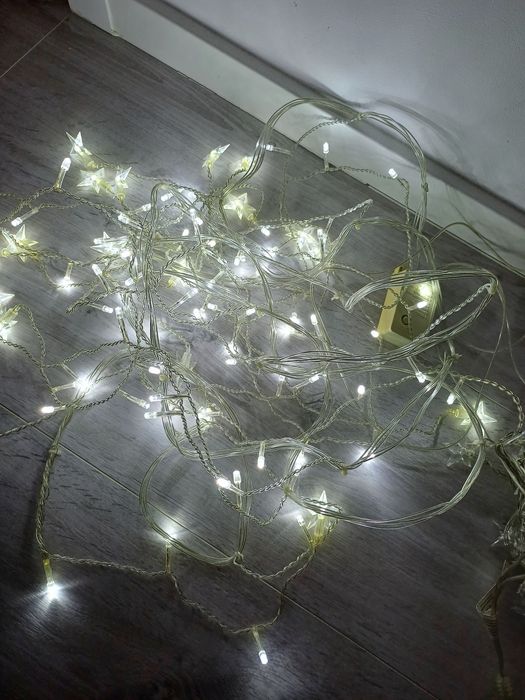 2 instalatii perdele turturi LED 200, 4m, alb, interior/exterior