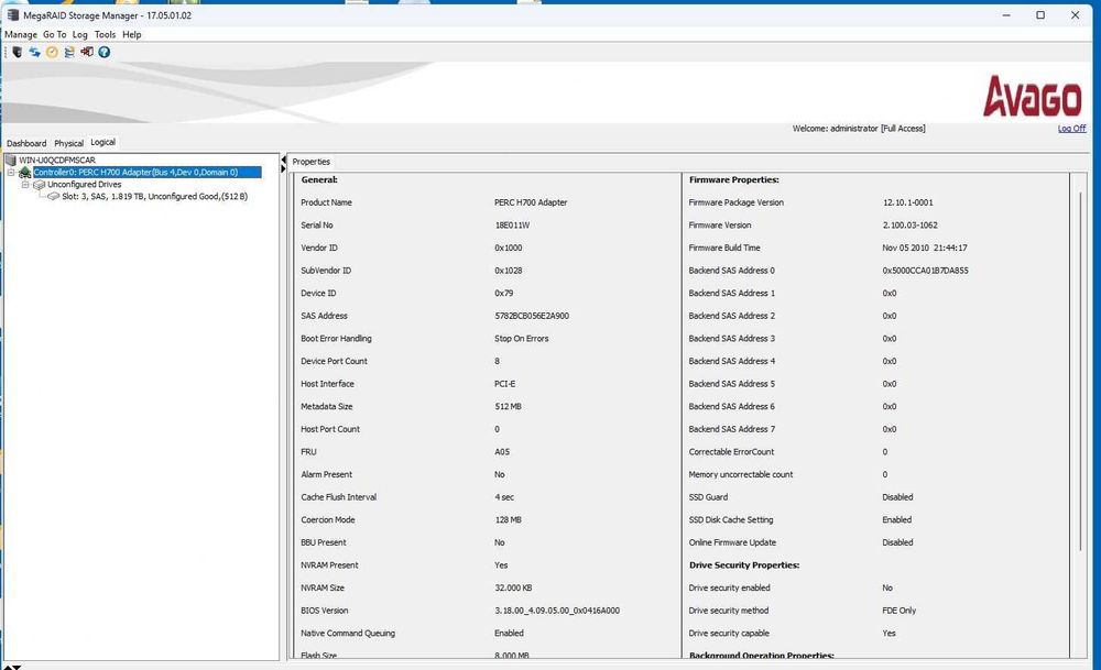 Raid контролери DELL Perc H700, H710, H310, H200 It mode