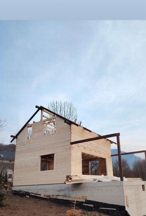 Cabane lemn barna 10 cm case lemn masiv