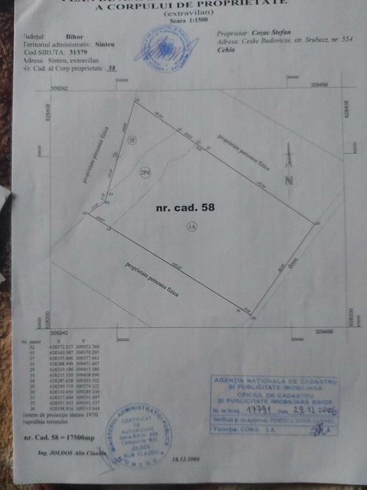 Teren intravilan de vânzare – Șinteu, Bihor