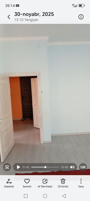 Yangiyer shahrida 2 xonali kvartira sotiladi.
