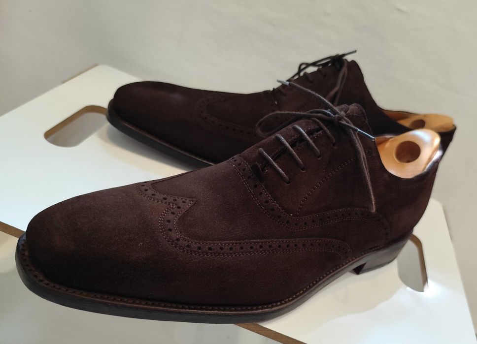 Pantofi oxford de lux 46 46.5 lucrati manual L. Lamertazzi NOI piele