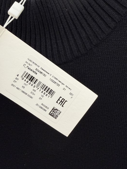 Пуловер-рокля HUGO BOSS вълна памук