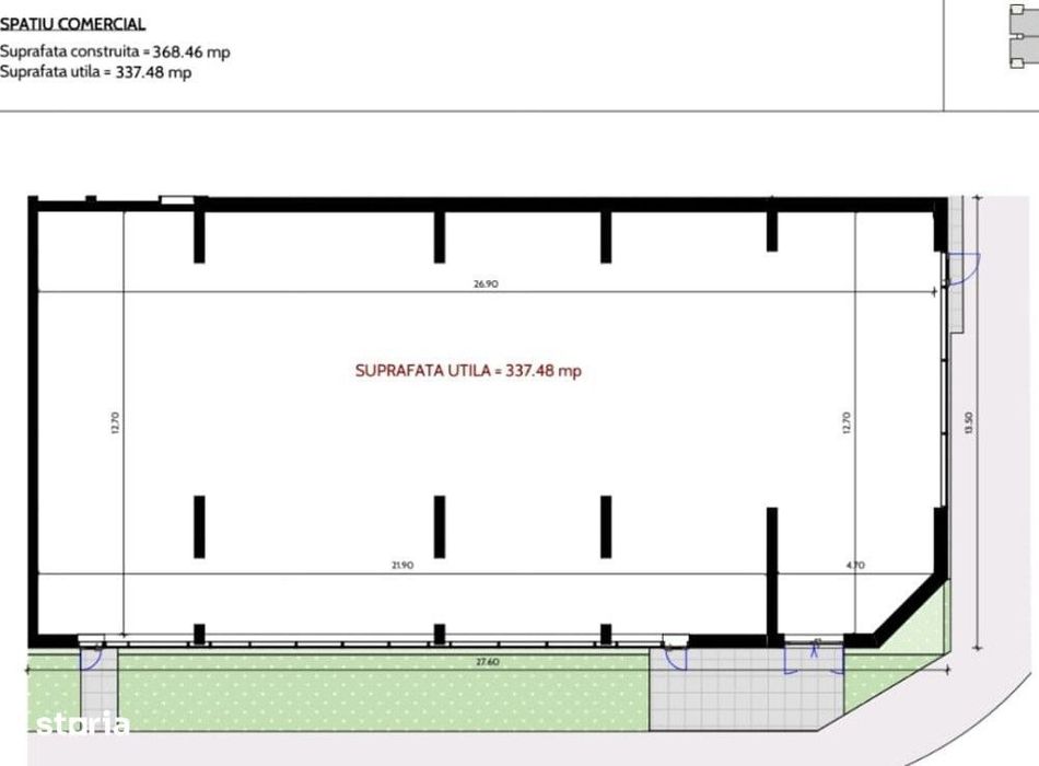 Bd Bucurestii Noi Laminorului spatiu P+1 730 mp stradal open space