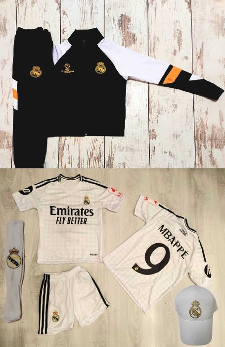 Mbappe 9 DRAGON Real Madrid Детски екип Мбапе Дракон Бяло/черно