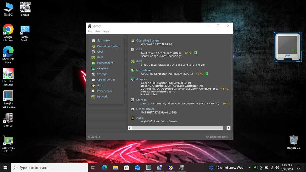 ASUS i7 2620M 8Gb ddr3 2 placi video GT540 2GB gaming laptop 15,6 k53