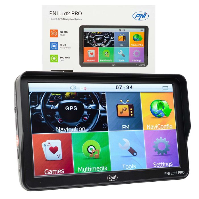 PNI L512 Prob- ecran 7"- cel mai rapid gps cu setari camion