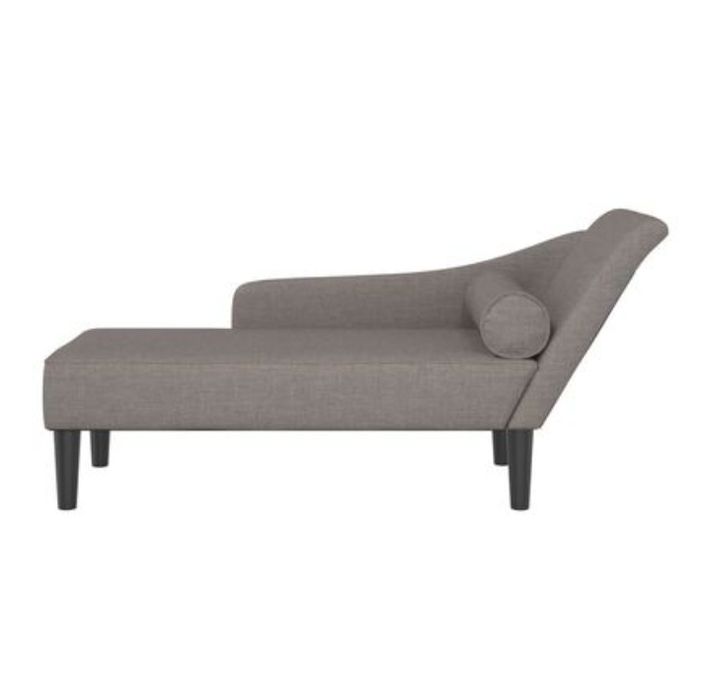 Şezlong cu perne, gri taupe, material textil