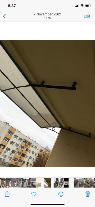 Метална рамка с ковано желязо с поликарбонат, тента