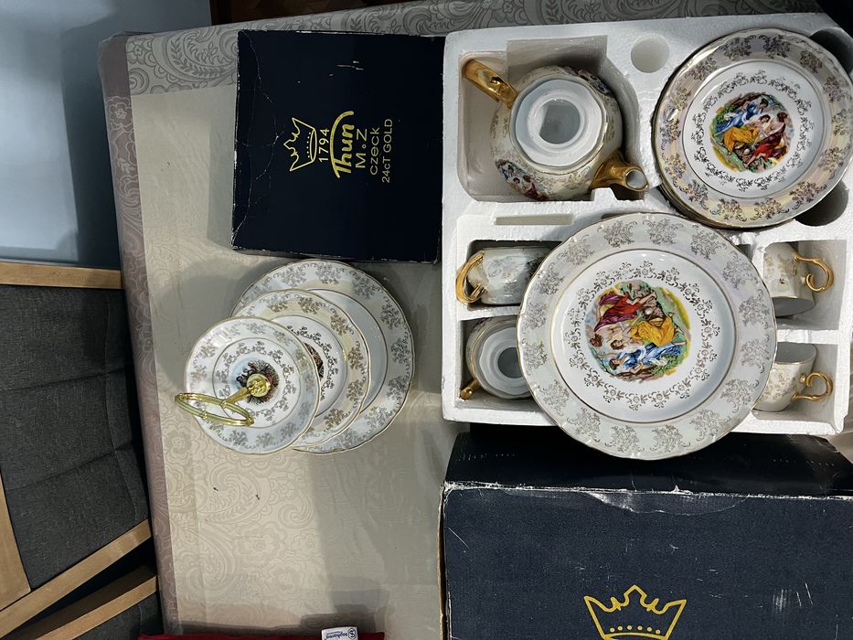 оригинальная сервиз Мадонна Thun 1794 Чехия 6 персон 24К Gold