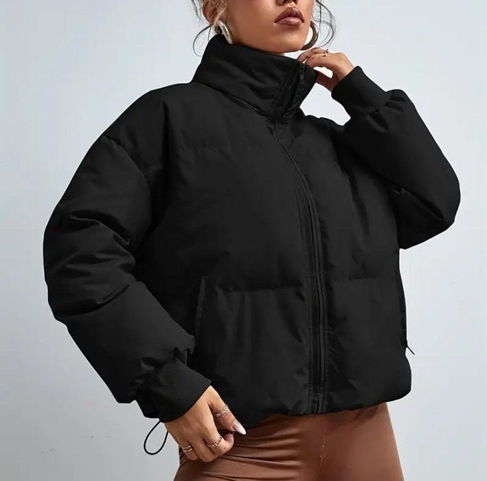 Новая куртка оверсайз бежевая и чёрная