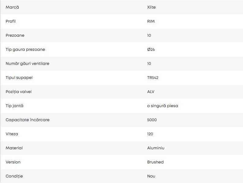 Janta Aluminiu Remorca 11.75x22.5 XLITE ET+120 BRUSHED 26MM