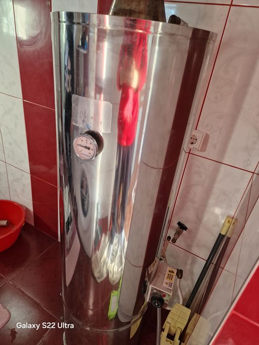 Vând boiler pe lemne și electric de inox de  120 litri