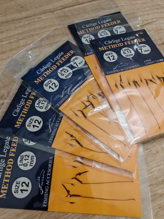 Riguri carlige legate feeder cu spin