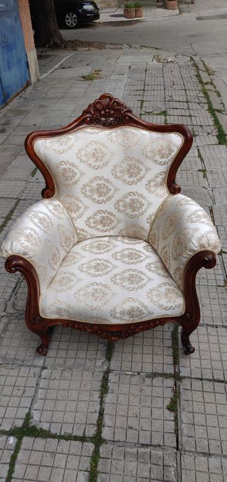 Винтидж Холова Гарнитура от масивно дърво