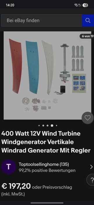 Generator eolian vertical cu turbină eoliană de 400 wați și 12V