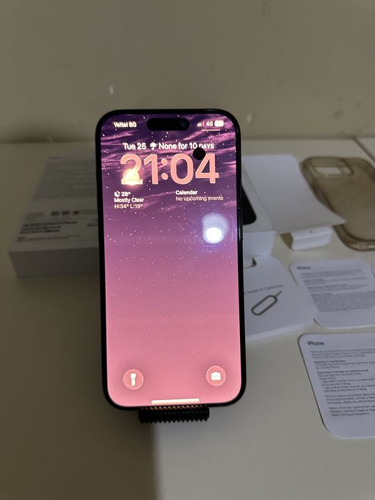 iPhone 15 Pro 256GB / 85% Battery Health / Карбонов Калъф / Midnight Blue /