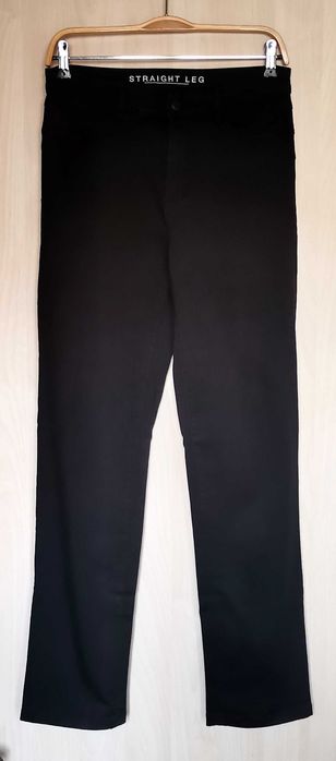 Blugi jeans elastici dama M&S Straight leg negri marime 38 uk10 ca noi