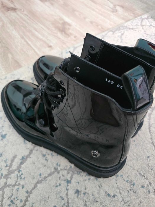 Versace "la medusa" patent leather lace-up combat boots