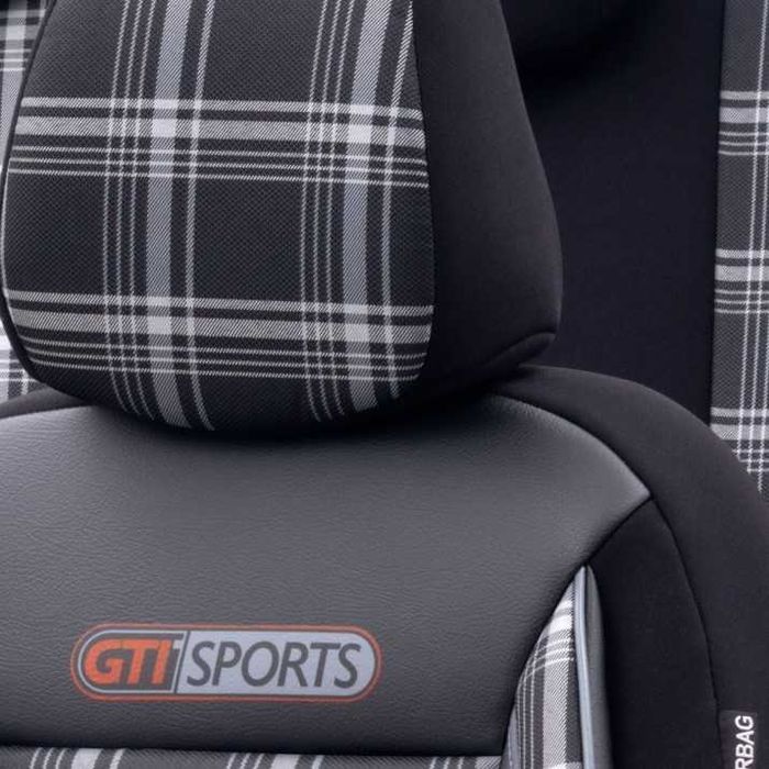 К-т Луксозна Тапицерия Automat-OTOM, Черна със сив шев, GTI SPORTS