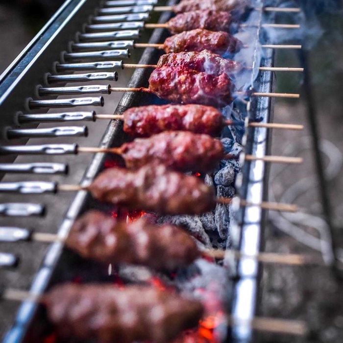 Grill inox pe carbuni pentru frigarui-Tecnoroast Italia
