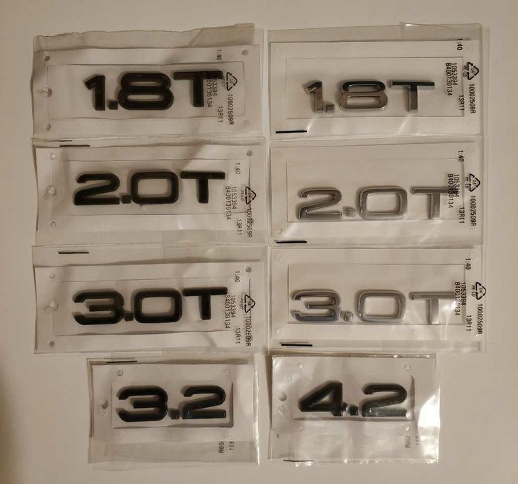 Задна Емблема/Стикер за Audi Q3/Q5/Q7 1.8T 2.0T 3.0T и BMW X1/X3/X5/X6