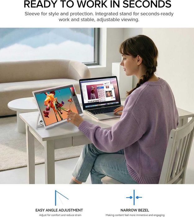 Портативный монитор UPERFECT 15.6" FullHD 1080P IPS 125% sRGB Белый