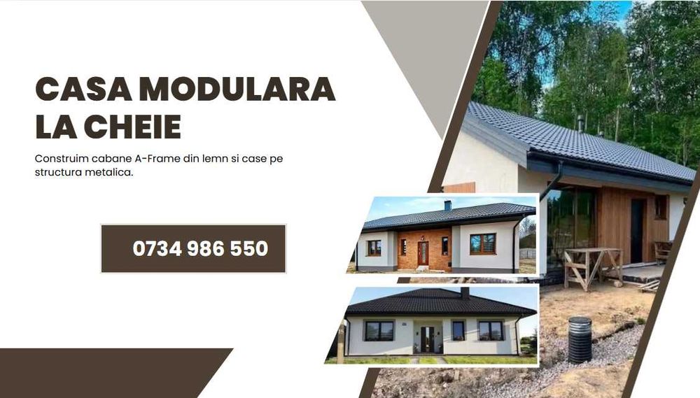 Vand casa modulara moderna pe structura metalica, calitate ridicata