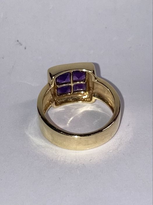 Inel aur 18kt.cu amethyste naturale