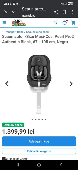 Scaun auto copii Maxi Cosi 6-18 kg mov