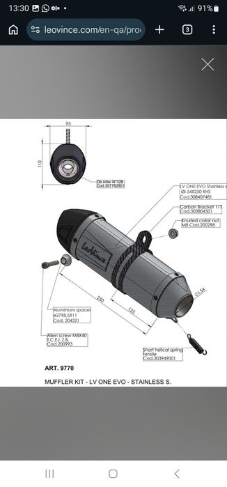 Evacuare Leo Vince LV one Evo  Aprilia rs4  125  (honda suzuki, etc)