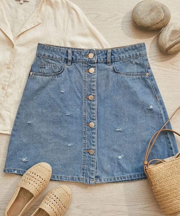 Маркова дънкова пола Noisy May - Размер S | Висока талия & Копчета