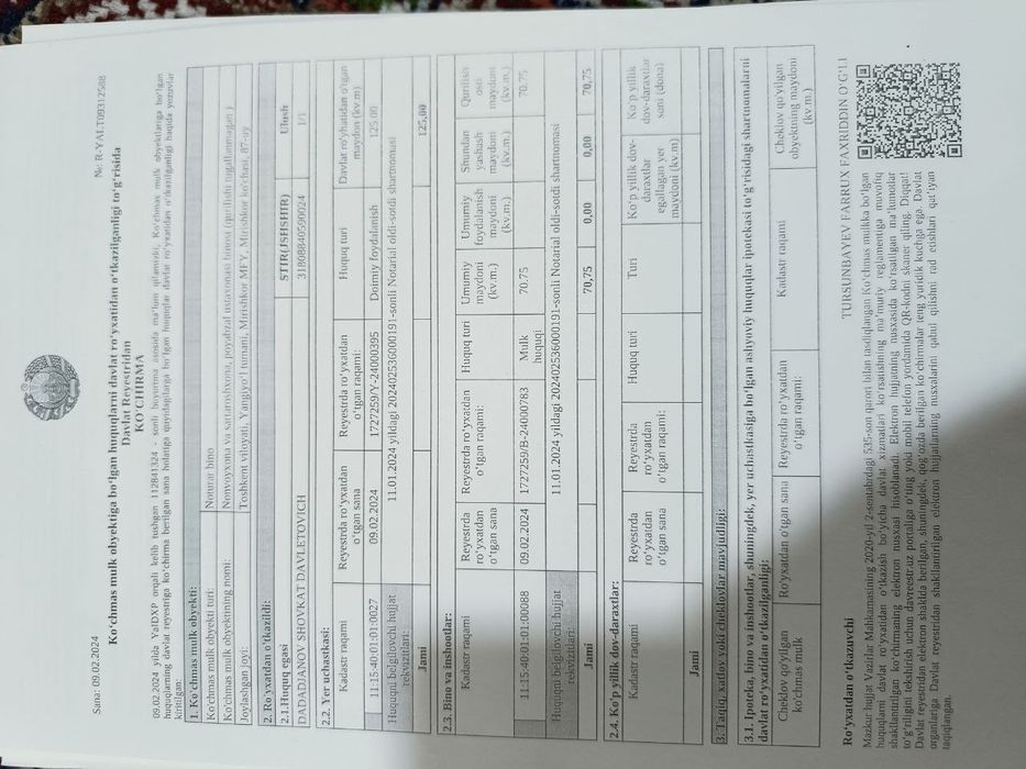 Noturar bino sotiladi karopka holatda