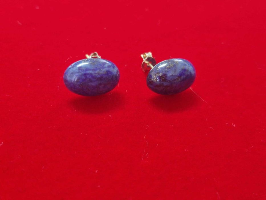 AG151,cercei argint 925,noi/marcati,cu piatra naturala sodalit, 1,8 cm