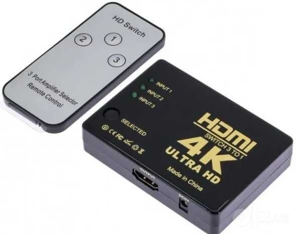 HDMI 3 to 1 Splitter + пульт