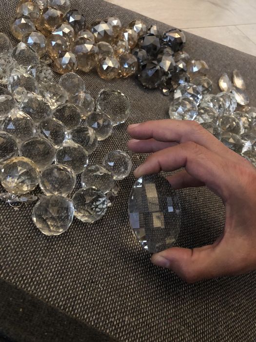 130 Piese cristal restaurat lampa/ candelabru