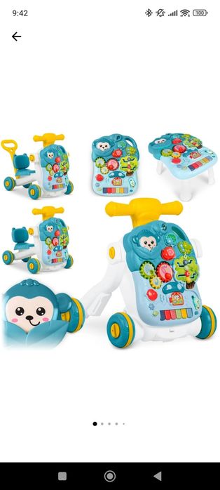 Интерактивна проходилка 3 в 1 с масичка и колело, като нова