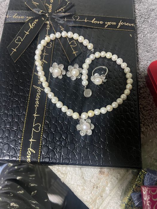 Комплект из натурального жемчуга