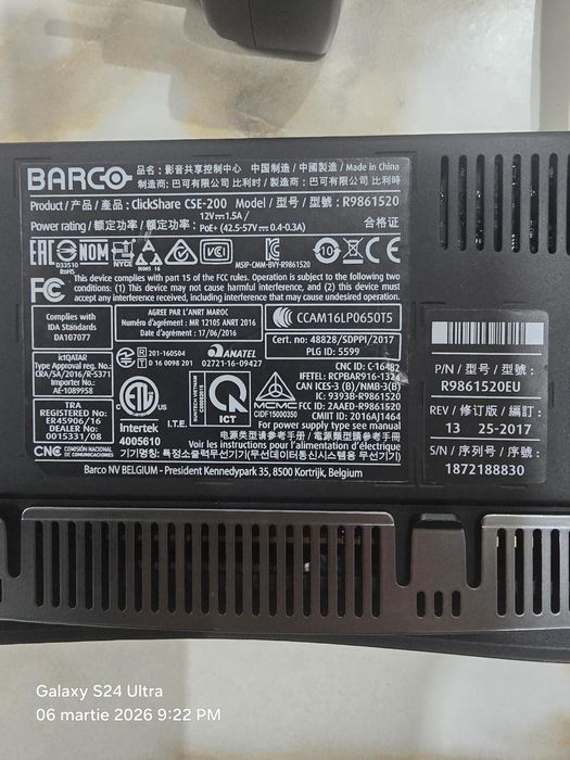 Sistem Prezentare Wireless Barco ClickShare CSE-200 + 2 Butoane USB