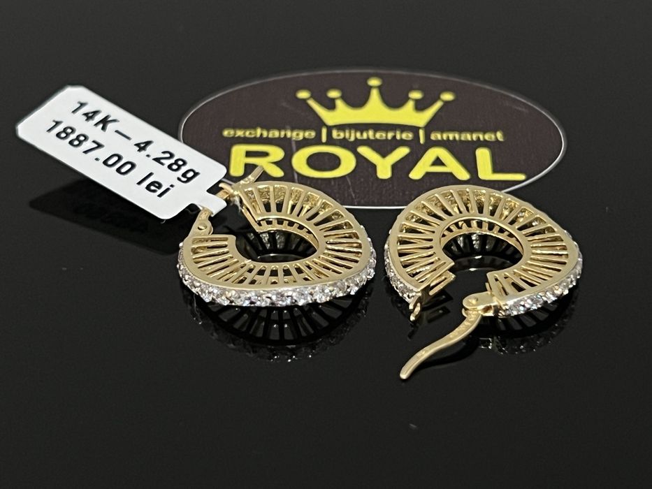 Bijuteria Royal CB : Cercei dama aur 14k 585  4,28 gr