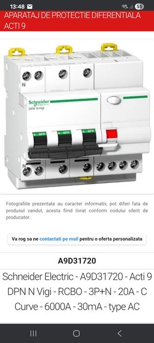 Sigurante Schneider RCBO