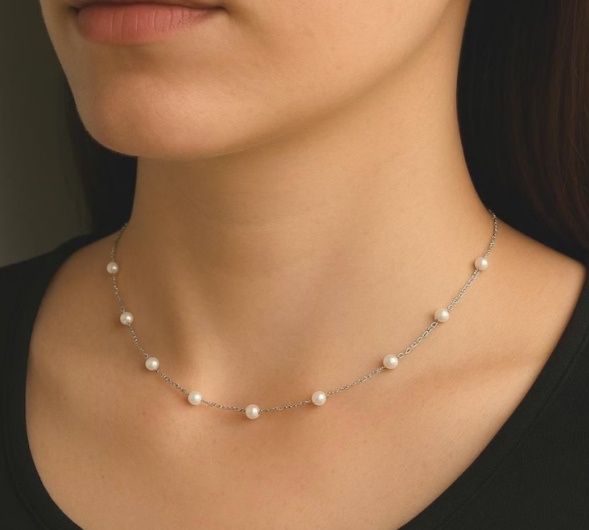 Set cercei și colier argint 925 cu perle