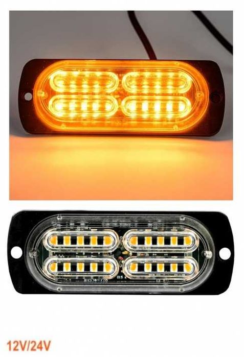 Лед led аварийна лампа за пътна помощ, жълта блиц светлина, мигаща